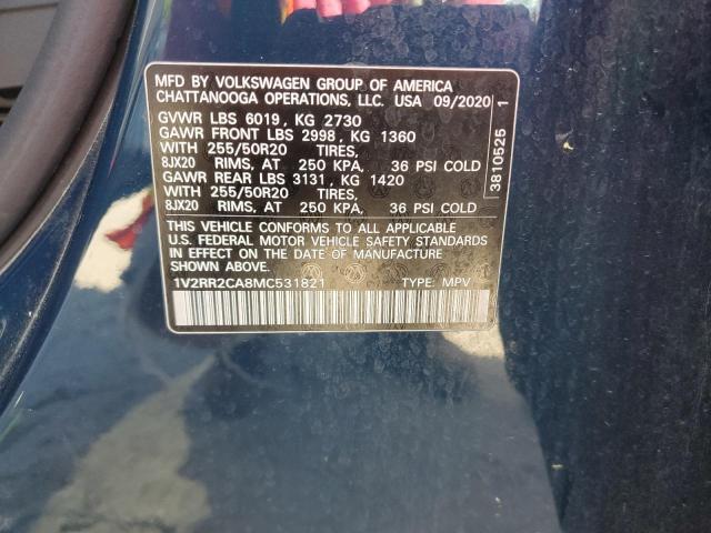 2021 VOLKSWAGEN ATLAS SE - 1V2RR2CA8MC531821