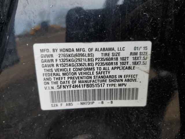 2015 HONDA PILOT EX 5FNYF4H41FB051517