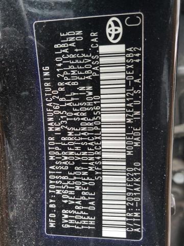 2020 TOYOTA COROLLA SE 5YFS4RCEXLP055610
