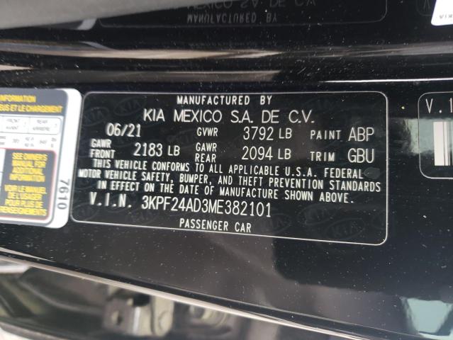 2021 KIA FORTE FE 3KPF24AD3ME382101
