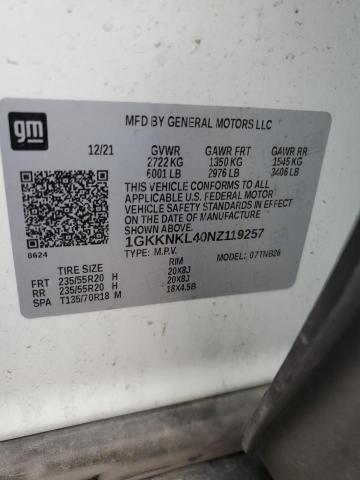 2022 GMC ACADIA SLE - 1GKKNKL40NZ119257