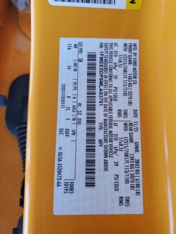 2021 FORD BRONCO BAS - 1FMEE5DP9MLA93791