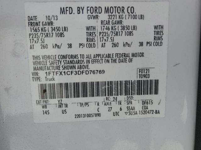 2013 FORD F150 SUPER - 1FTFX1CF3DFD76769
