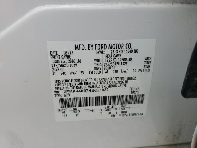 2017 FORD EDGE TITAN - 2FMPK4K97HBC21029