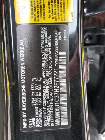 2017 MINI COOPER WMWXU1C37H2F77221