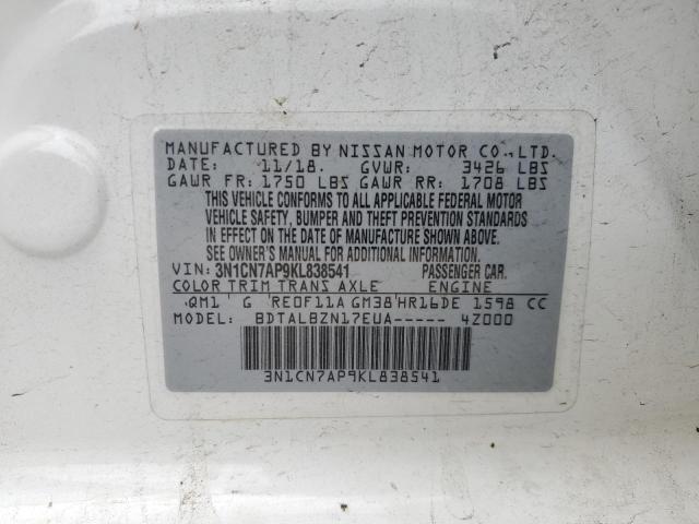 2019 NISSAN VERSA S - 3N1CN7AP9KL838541
