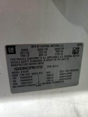 2015 GMC YUKON SLT 1GKS2BKC2FR619732