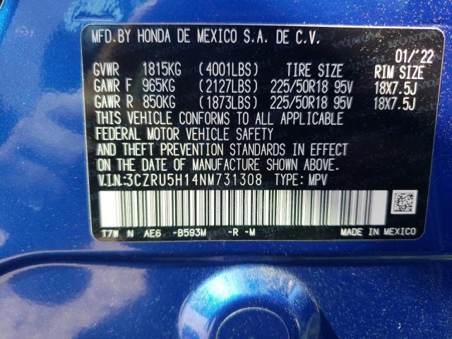2022 HONDA HR-V SPORT - 3CZRU5H14NM731308