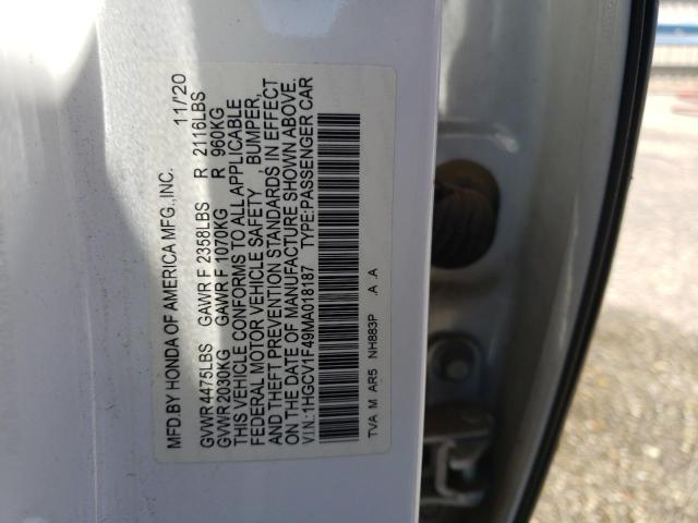 2021 HONDA ACCORD SPO - 1HGCV1F49MA018187