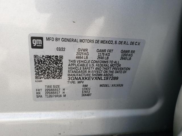 2022 CHEVROLET EQUINOX LT - 3GNAXKEVXNL197289