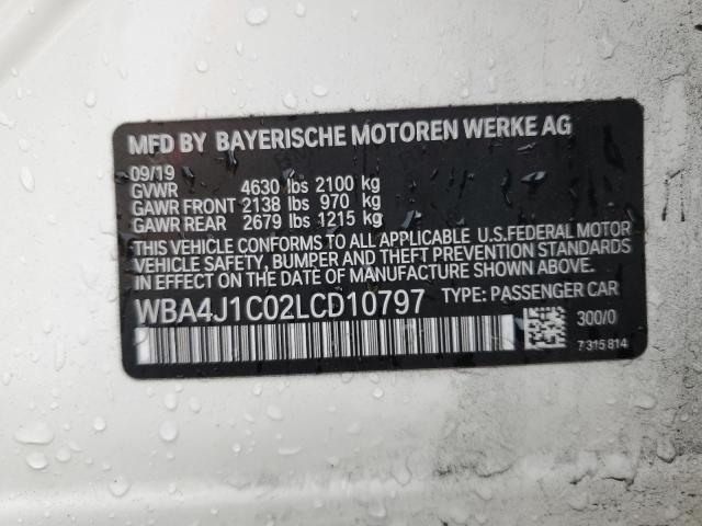 2020 BMW 430I GRAN - WBA4J1C02LCD10797