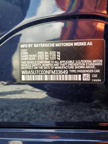 2022 BMW M340I WBA5U7C03NFM33649
