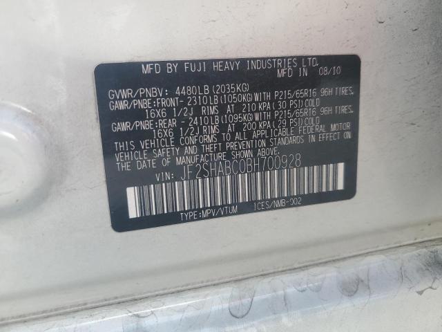2011 SUBARU FORESTER 2 - JF2SHABC0BH700928