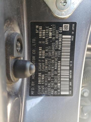 2018 HONDA CIVIC EXL JHMFC1F78JX009094