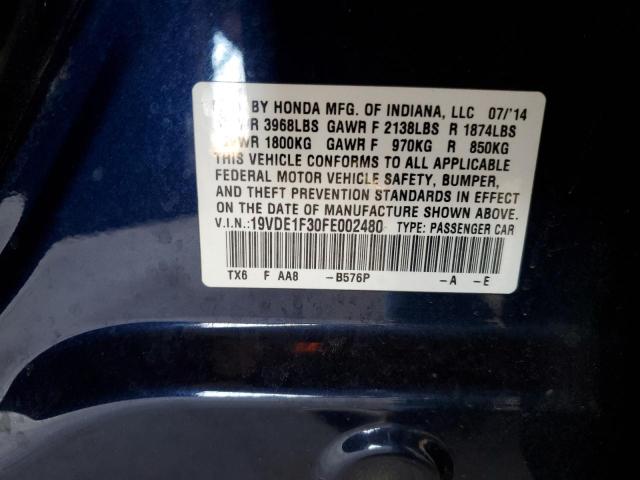 2015 ACURA ILX 20 19VDE1F30FE002480