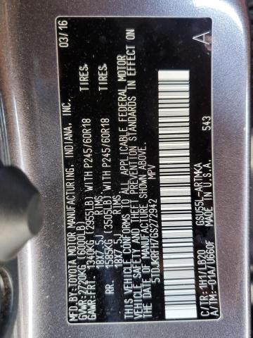 2016 TOYOTA HIGHLANDER - 5TDJKRFH7GS272942