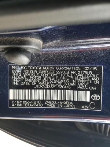 2015 TOYOTA PRIUS - JTDKN3DU2F1930445