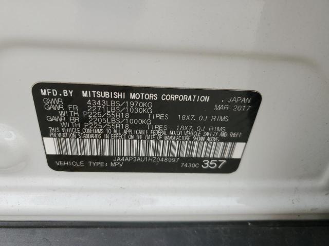 2017 MITSUBISHI OUTLANDER - JA4AP3AU1HZ048997