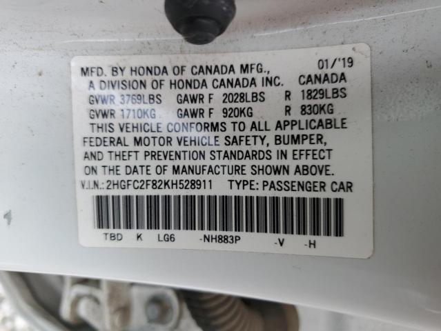 2019 HONDA CIVIC SPOR - 2HGFC2F82KH528911
