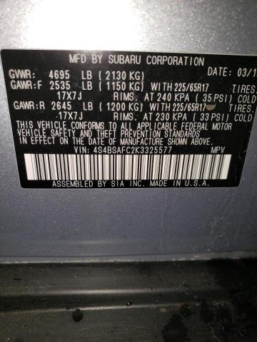 2019 SUBARU OUTBACK 2. - 4S4BSAFC2K3325577