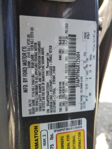 2016 FORD FUSION SE - 3FA6P0T96GR125004