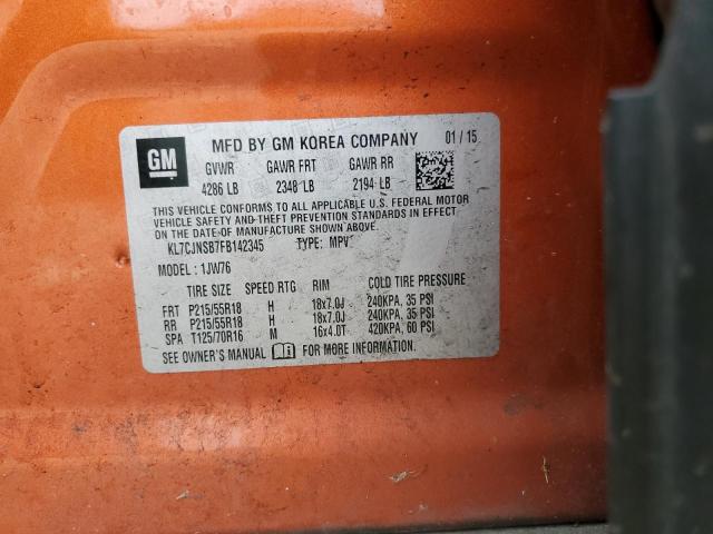 2015 CHEVROLET TRAX LTZ KL7CJNSB7FB142345