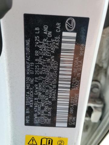 2019 LEXUS ES 350 58ABZ1B10KU045837