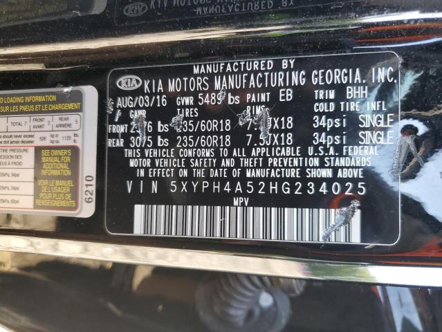 2017 KIA SORENTO EX - 5XYPH4A52HG234025