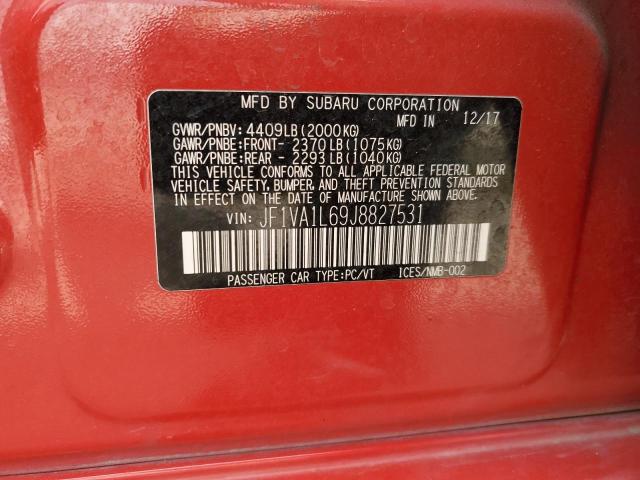 2018 SUBARU WRX LIMITE - JF1VA1L69J8827531