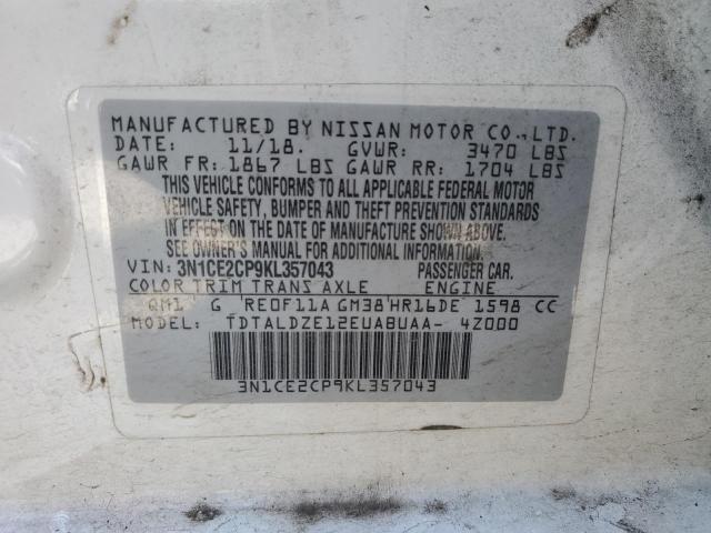 2019 NISSAN VERSA NOTE - 3N1CE2CP9KL357043