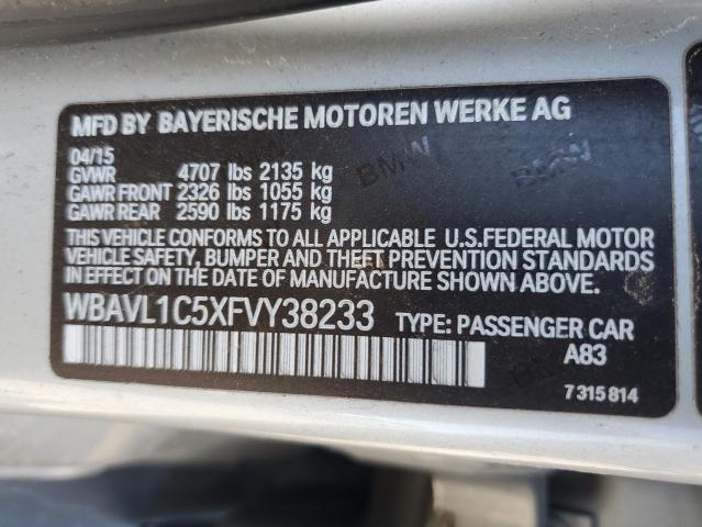 2015 BMW X1 XDRIVE2 WBAVL1C5XFVY38233