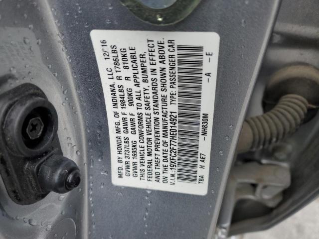 2017 HONDA CIVIC EX - 19XFC2F77HE014921