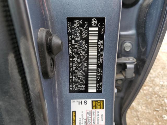 2022 TOYOTA COROLLA LE - JTDEAMDE1N3010512