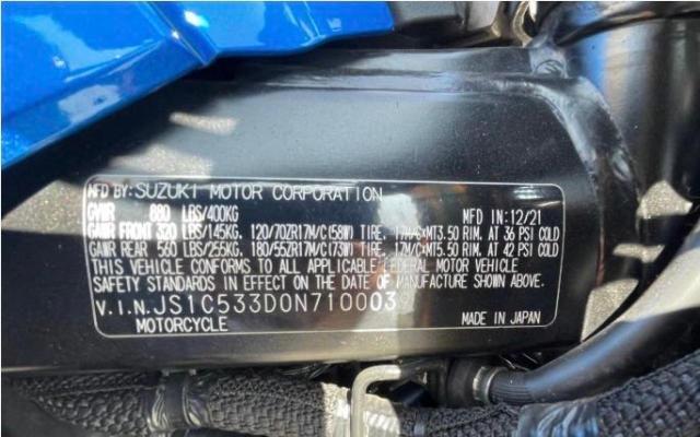 2022 SUZUKI GSX-S750 M JS1C533D0N7100039