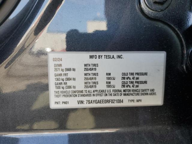 2024 TESLA MODEL Y - 7SAYGAEE0RF021084