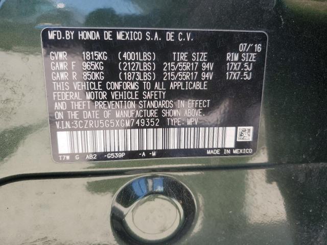 2016 HONDA HR-V EX - 3CZRU5G5XGM749352