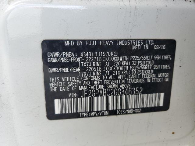 2016 SUBARU CROSSTREK - JF2GPABC2GG346352