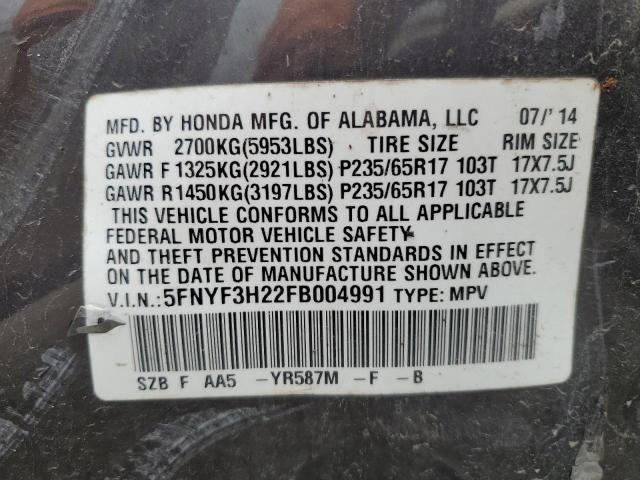 2015 HONDA PILOT LX 5FNYF3H22FB004991