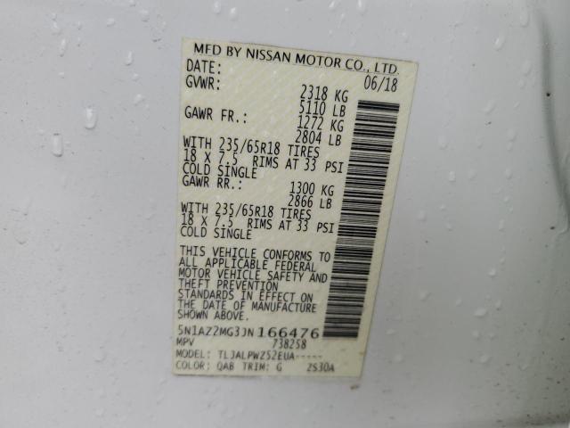 2018 NISSAN MURANO S - 5N1AZ2MG3JN166476