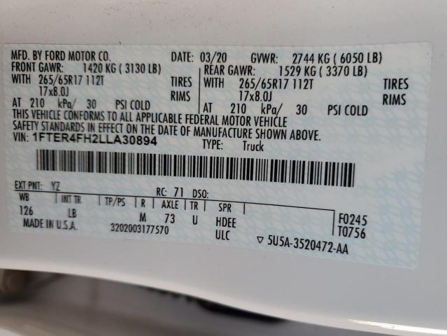 2020 FORD RANGER XL - 1FTER4FH2LLA30894