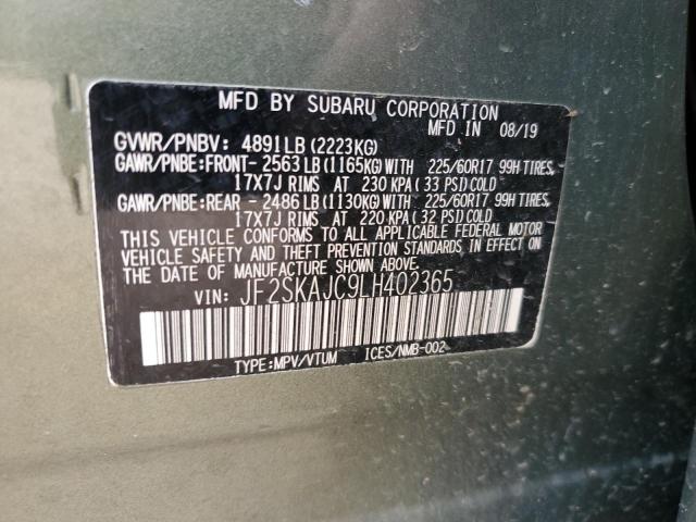 2020 SUBARU FORESTER P - JF2SKAJC9LH402365