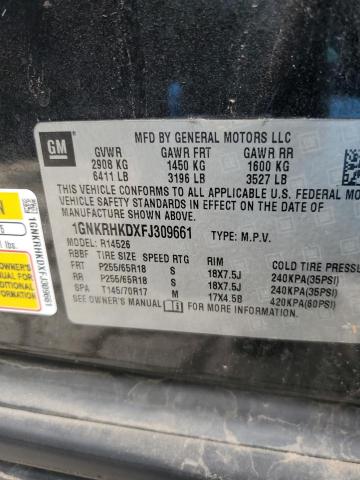 2015 CHEVROLET TRAVERSE L 1GNKRHKDXFJ309661
