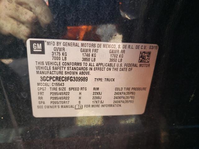 2015 CHEVROLET SILVERADO - 3GCPCREC8FG309989