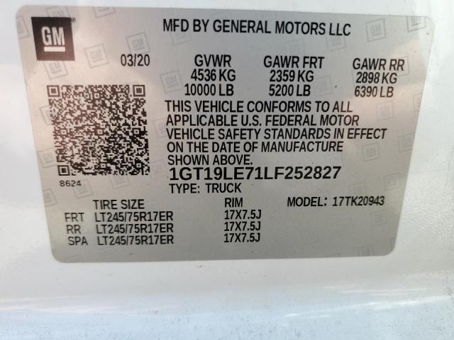 2020 GMC SIERRA K25 - 1GT19LE71LF252827