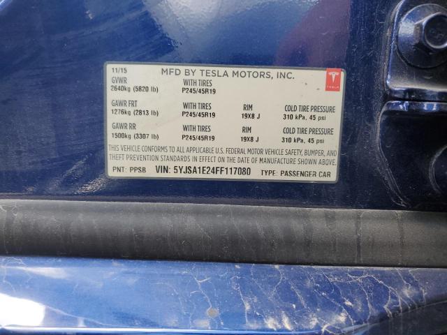 2015 TESLA MODEL S - 5YJSA1E24FF117080