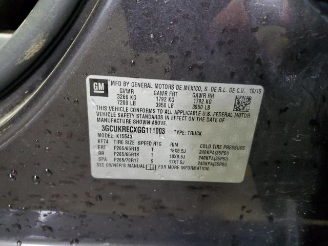 2016 CHEVROLET 1500 - 3GCUKRECXGG111003