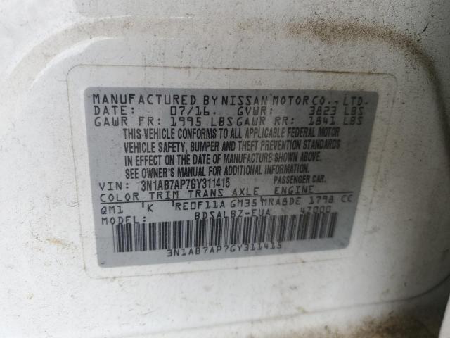 2016 NISSAN SENTRA S - 3N1AB7AP7GY311415