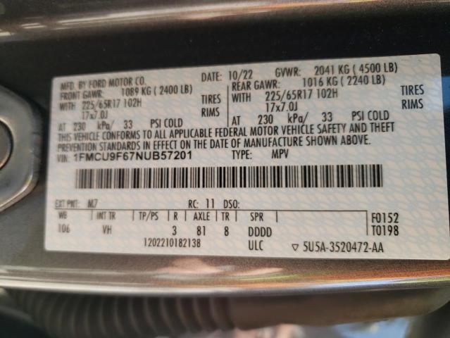 2022 FORD ESCAPE S 1FMCU9F67NUB57201