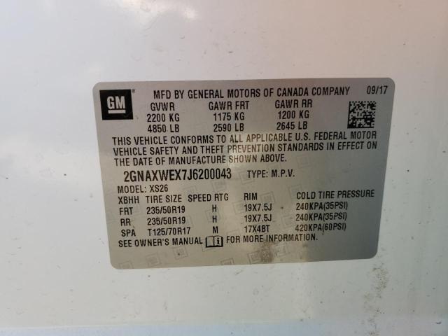 2018 CHEVROLET EQUINOX PR - 2GNAXWEX7J6200043