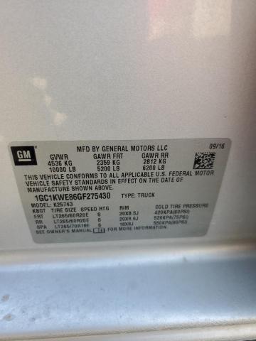 2016 CHEVROLET SILVERADO - 1GC1KWE86GF275430